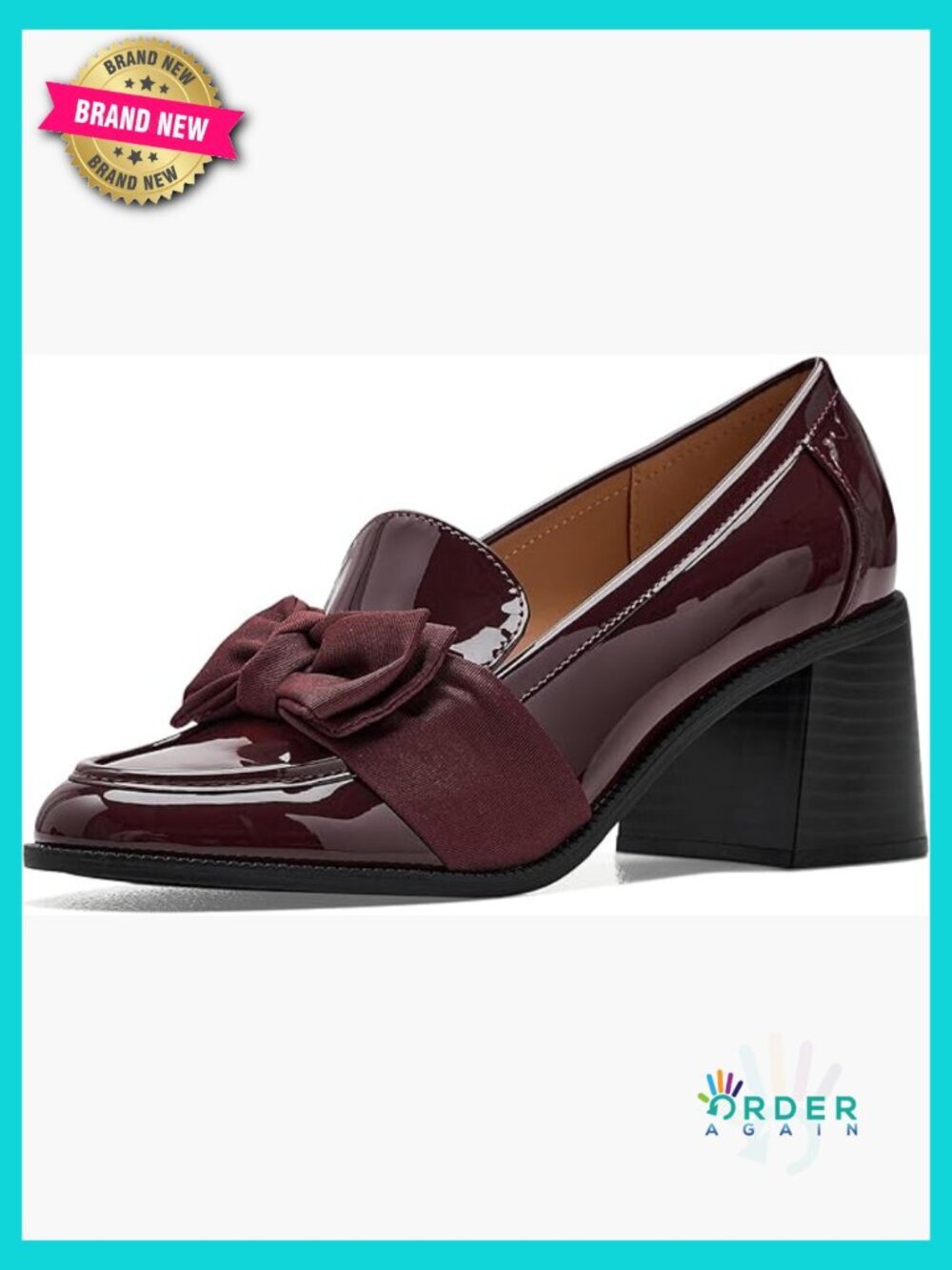 High Heel Loafers Pumps Block Heel Almond Toe Slip On Cushioned Insole
